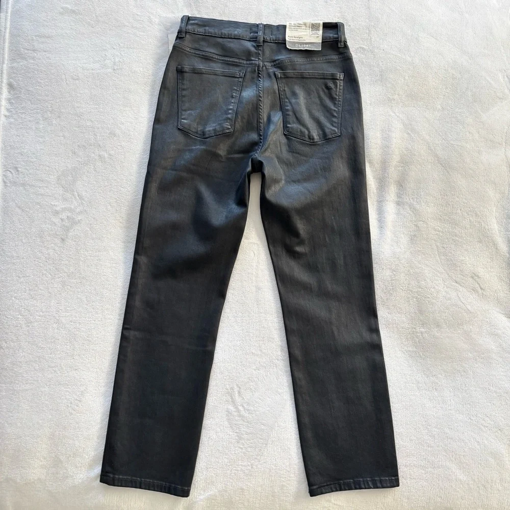 DL1961 Patti Straight High Rise Vintage Ankle Black Coated Vintage Jeans--27 - Picture 10 of 16